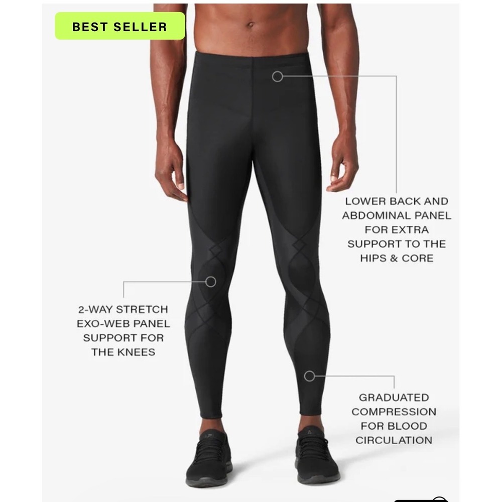 CW-X Stabilyx Joint Support Compression Tights Sports Black Small Men's - Picture 3 of 9